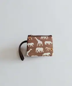 Printed Mini Pouch for Women, Handbag (Brown)