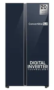 Samsung 653 L 2 Star Automatic Convertible 5 In 1 Digital Inverter Side By Side Refrigerator, (RS76CB81A341HL,Glam Navy) price in India.