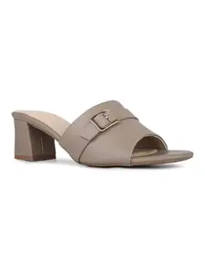 Inc.5 Womens Brown Party Wear Solid Round Toe Block Heel Sandals