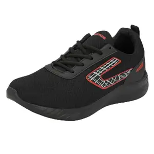 Bourge Men's River Breeze Black and Red Running Shoes_7 UK (Thur15)