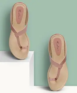 Picktoes PT-402 Women's Pink Synthetic Leather Casual Flat Sandal