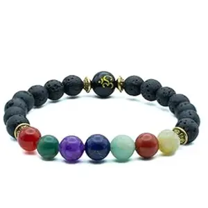RRJEWELZ Shukr Chakra Bracelet With Om Bead | Fame & Divine Blessings | 108 Hours Energized by Top Astrologers | Chakra Alignment & Stress Relief | Astrology Bracelet for Women & Men
