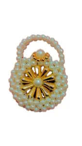 Designer Purse/Designer Handmade Golden Moti Handbag/ (Set of 5)