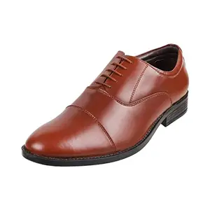 Metro Men Tan Formal Leather Flat Shoes UK/7 Eu/41 (19-19)