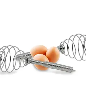 Homeish Stainless Steel Spiral Egg Beater/Frother/Whisker/Blender (23x5x5cms) - 2 Pcs Pack