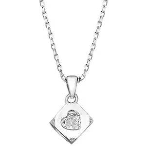 GIVA 925 Silver White Heart Cube Pendant with Link Chain | Gifts for Girlfriend, Gifts for Women and Girls |With Certificate of Authenticity and 925 Stamp | 6 Month Warranty*