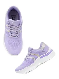 Carlton London Women Lavender Comfortable Lace-Up Snakeer with Heels, for for Casual, Walking & Daily Use (38)