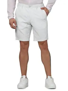 Celio Men Grey Solid Regular Fit Linen Casual Shorts (3596656092676, Grey, M)