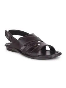 Liberty COOL99-90 Men Formal Sandal with PVC Upper | PU Sole Sandal for Men | Stylish Mid Heel Sandal for Men | Soft & Comfortable Men's Sandal (44 EUR - Brown)