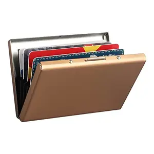 Stealodeal Men's, Women's Stainless Steel Front Credit/Debit RFID Blocking 6 Card Holder