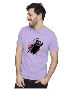 ALLEN BLACK Men's & Women's Regular Fit 100% Cotton T-Shirt (SUPERHER02-Iris Lavender L Men Round_)