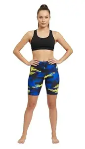 R Real Choice Unisex Cycling Shorts Stretchable Sports Shorts for Men & Women | Quick Dry Printed Lycra Shorts for Gym, Running, Workout & Active Wear