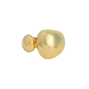 SOHI Women's The Semi-Chunky Finger Ring For Casual Wear | Champayne Gold Colour | Alloy Material | Slip On Closure | Metallic Ring| Fashion Finger Ring For Women & Girls