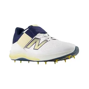 new balance CK-4020C4 Synthetic Unisex- Adult White & Blue Cricket Shoes - 8 UK