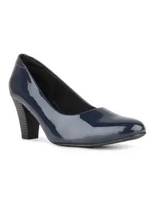 Inc.5 Women Navy Solid Pointed Toe Block Heel Pumps