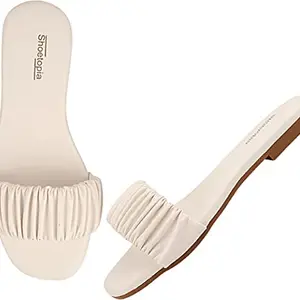 Shoetopia Girls White Stylish Trending Flats-EU38