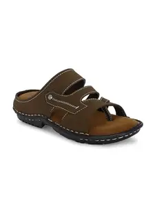 EL PASO Men Brown Faux Leather Casual Slip On Sandals EPSB2612Brown_11