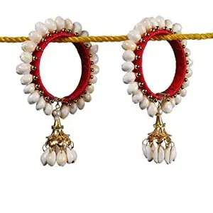 SAUMAKSHI DESIGNS Beautiful Traditional Kaleera for Bride & Women with Openable Shell Bangles ( Red)