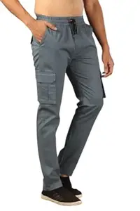 AROZIYA Men’s Cotton Cargo Pants | Casual Trousers for Men | Comfortable Lower for Men | Chino Pants with 6 Pockets & Drawstring Elastic Waistband