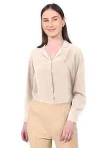 MISS WEARS Women's Regular Fit Cotton Blend Long Sleeves Opaque Shirt Style Top