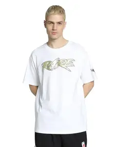 Puma Men's Printed Oversized Fit T-Shirt (627793_White
