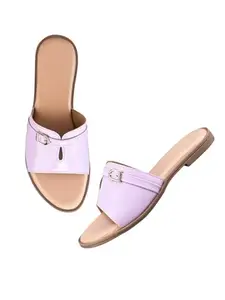 The White Pole Ethnic Slip On Flat Sandals For Women And Girl