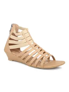 Inc.5 Women Beige Strappy Open Toe Gladiators