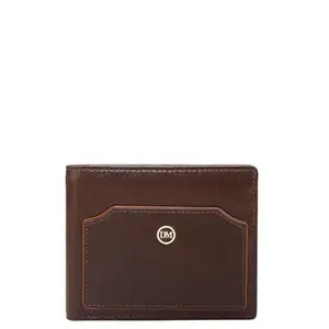 Da Milano RFID Protected Leather Wallet for Men with Card Slot - Brown