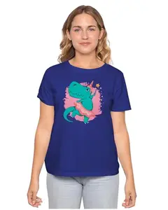 Men's & Women's Regular Fit T-Shirt T-Re Ballerina 100% Cotton Unise T-Shirt Royal Blue; _BALARI03-Royal Blue 2XL Men Round_bz