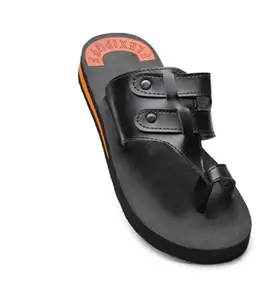 Unisex Rubber Lightweight Slippers for Effortless Style (Black, 6)