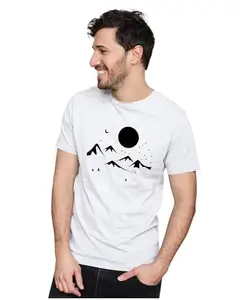 ALLEN BLACK Men's & Women's Regular Fit 100% Cotton T-Shirt (NIGHTS26-White XL Men Round_)