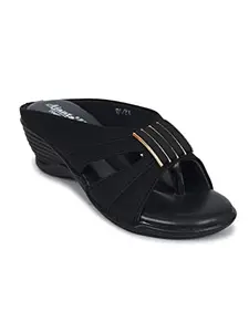 Ajanta Women's Black Outdoor Sandals - 5 UK (38 EU) (BL1217)