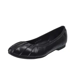 Metro Women's Black Faux Leather Fashionable Closed Toe Slip On Ballerinas-UK/3 EU/36 (31-5330)