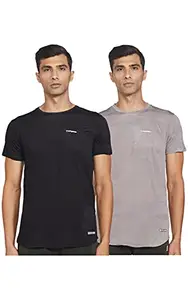 Charged Active-001 Camo Jacquard Round Neck Sports T-Shirt Black Size Medium And Charged Active-001 Camo Jacquard Round Neck Sports T-Shirt Light-Grey Size Medium