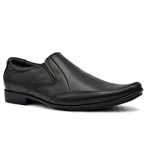 MAEVE & SHELBY Black Formal Leather Moccasin Office Wear Shoes