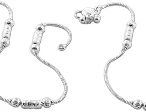 Heer Collection Traditional Trendy Jewellery All Occassions Anklets Payal Pair for Women/Girls Alloy Anklet (Pack of 2)(Payal-121-DeevanVPSadha(1-Pair))