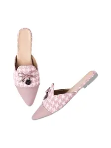 Selfiee Trending Stylish Bellies Soft & Comfortable Slip On Mules Shoes for Womens and Girls Pink