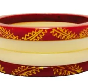 Red Color Rajasthani Rajputi Handcrafted Bracelet/Bangle Set for Wedding, Marriage, Anniversary and Engagement. (2.6)