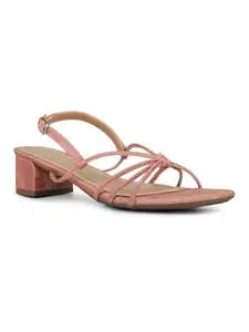 Inc.5 Womens Peach Casual Strappy Open toe Block Heel Sandals