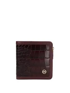 Da Milano Genuine Leather Red Flap & Zip Womens Wallet (10084A)