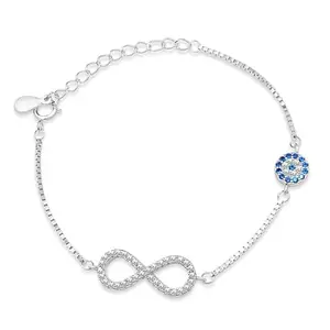 ZAVYA 925 Sterling Silver Infinity Rhodium Plated Bracelet | Gifts For Women And Girls | With Certificate of Authenticity and 925 Hallmark