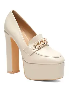 Flat n Heels Womens Beige Pumps FnH 1294-BG