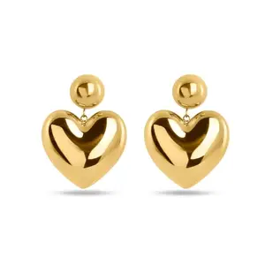 PALMONAS Heart of Gold Drop Earring for Women - Gift for Girls & Women | Waterproof & Anti-Tarnish Earrings