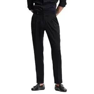 SNITCH Slim Fit Black Stretch Trousers