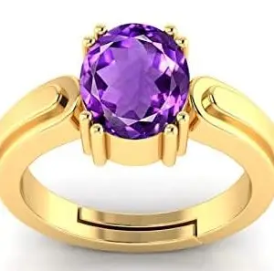 PAYAL CREATION 3.25 to 16.Carat Amethyst (Katela Ring) Gemstone Gold Plated Ring For Men And Female