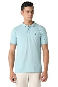 Van Heusen Men's Cotton Solid Regular Fit Collar Polo T-Shirt
