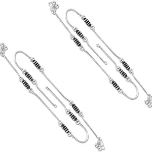 Heer Collection Traditional Trendy Jewellery All Occassions Anklets Payal Pair for Women/Girls Alloy Anklet (Pack of 4)(C/B Payal112DeevanBlackCap(2PairSame))