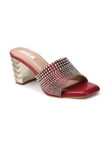 ELLE Women Sandal,Red,UK-6