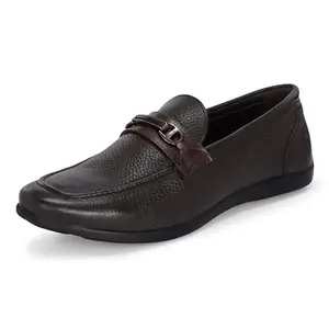 VALENTINO Men's Premium Leather Brown Slip-On Formal Shoes | (Astra-31-Brown-9)