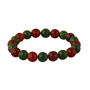 Numerology Products Red Jasper Green Aventurine Bracelet| Energized| Diamond Cut Crystal| 10 mm beads| Stretchable Elastic (16 cm)